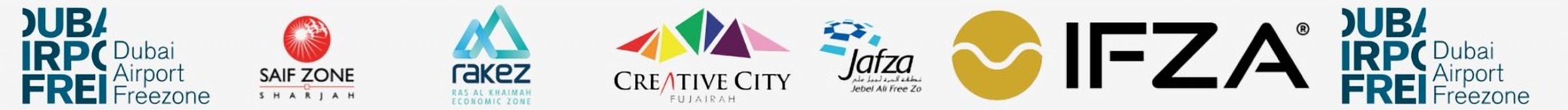 Dubai Airport Freezone, SAIF Zone, RAKEZ, Creative City Fujairah, JAFZA, IFZA