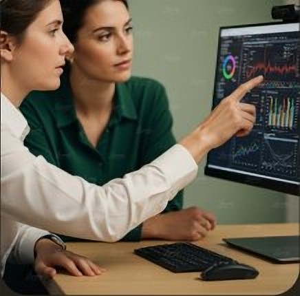 Analysts reviewing dashboards