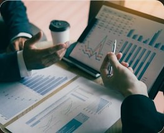 Reviewing financial charts